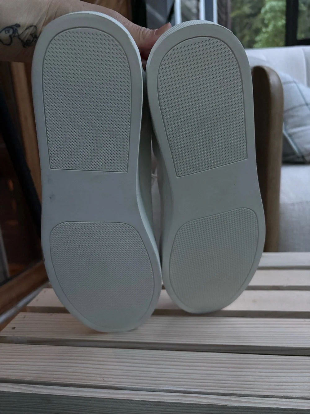 Crevo White Sneakers with Brown Heel Tab
